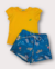 Conjunto Infantil Feminino Baby Look Amarela + Short Estampa