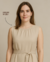 Vestido Feminino Adulto Longo Faixa Cintura - Areia - loja online