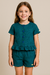 Conjunto Infantil Feminino com Camisa de Abotoar - Verde - comprar online