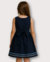 Vestido Crepe Saia Franzida com Faixa e Sianinha Infantil - Azul Marinho na internet