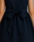 Vestido Crepe Saia Franzida com Faixa e Sianinha Infantil - Azul Marinho - Só Ame moda infantil e adulto