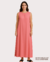 Vestido Feminino Adulto Longo Faixa Cintura - Pêssego na internet