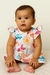 Vestido Trapézio Bebê com Manguinha Estampa Tropical - Laranja - comprar online