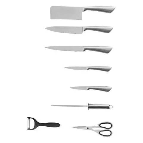Conjunto de facas de cozinha com 09 peças com suporte