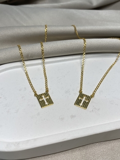 Relicário Cruz Banho Ouro 18k 50cm - TriVaidosas
