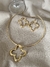 Conjunto Aro Flor Folheado ouro 18k