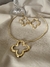 Conjunto Aro Flor Folheado ouro 18k