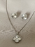 Conjunto Trevo Ródio Branco