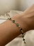 Pulseira cristais verdes folheada ouro 18k