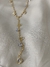 Colar gravatinha folheada ouro 18k com pingentes de zircônia pendente - TriVaidosas