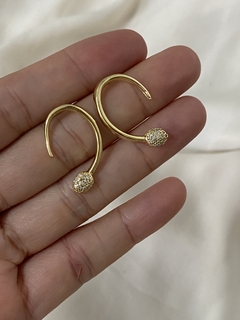 Brinco Aline Semijoia banho ouro 18k - TriVaidosas