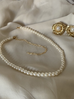 Colar Pérolas folheado ouro 18k 45cm + 10cm extensor - comprar online