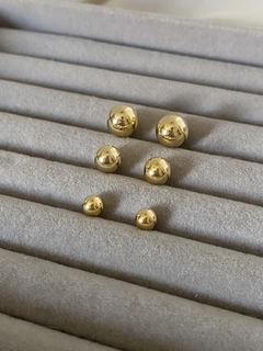 Trio Brincos Esferas Semijoia banho ouro 18k