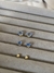 Trio de Brincos Zircônios Azuis SemiJoia banho ouro 18k