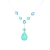 COLAR GOTAS BRILHANTES DE TURMALINA FUSION, CRISTAL LONDON BLUE E CRISTAL PARAÍBA