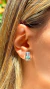 BRINCO DE PRATA 925 RETO CRAVEJADO DE ZIRCÔNIAS E QUADRADO DE TURMALINA FUSION - HD JEWELRY - Site Oficial 