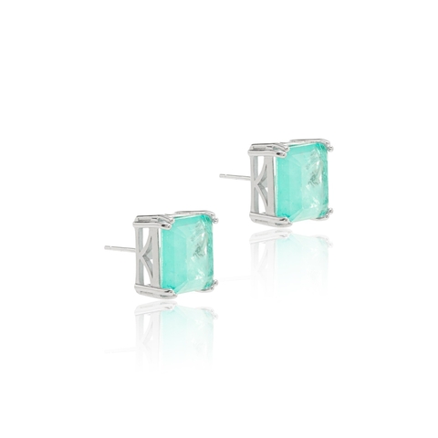 BRINCO DE PRATA 925 QUADRADO DE TURMALINA FUSION - comprar online