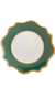 Conjunto de 06 pratos sobremesa monaco verde cerâmica Scalla
