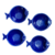 Jogos de 04 pratos cerâmica peixe Ocean azul 14 cmx11 cm
