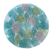 Prato decorativo de vidro da Turquia 40 cm cor azul com verde e rosa