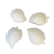 Conjunto de 04 petisqueiras porcelana leaf branca 14x9x5cm