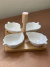 Conjunto com 04 petisqueiras porcelana branca com suporte bambu leaves 15x15x12cm - comprar online