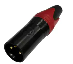 PLUG XLR MACHO - VERMELHO E PRETO ( CANNON MACHO ) - comprar online