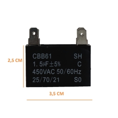 CAPACITOR 1,5UF X 450VAC 50/60HZ - RETANGULAR - 4 TERMINAIS - comprar online