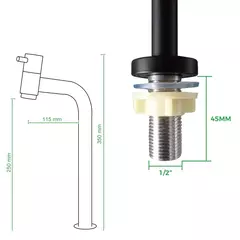 TORNEIRA PARA CUBA E LAVATORIO LUXO SLIM PRETO FOSCO - loja online