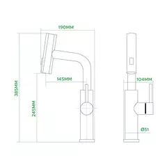 Torneira Gourmet Monocomando Rotação 1080° 3 Jatos - Inox na internet