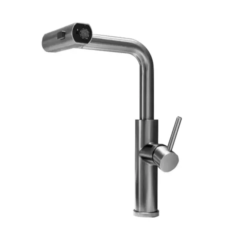 Torneira Gourmet Monocomando Rotação 1080° 3 Jatos - Inox