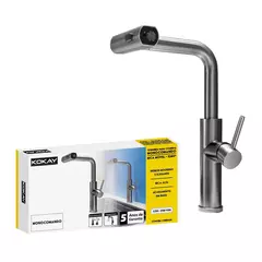 Torneira Gourmet Monocomando Rotação 1080° 3 Jatos - Inox - comprar online