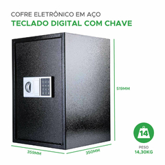COFRE FORTE DIGITAL ELETRONICO GRANDE 52CM - SENHA E CHAVE - comprar online