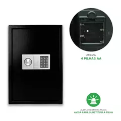 COFRE FORTE DIGITAL ELETRONICO GRANDE 52CM - SENHA E CHAVE - loja online