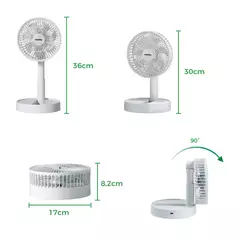 VENTILADOR DOBRAVEL PORTATIL USB C/ 3 VELOCIDADES RETRATIL - BRANCO - loja online