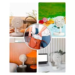 Imagem do VENTILADOR DOBRAVEL PORTATIL USB C/ 3 VELOCIDADES RETRATIL - BRANCO