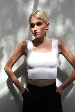 Top reto tricot - off white - comprar online