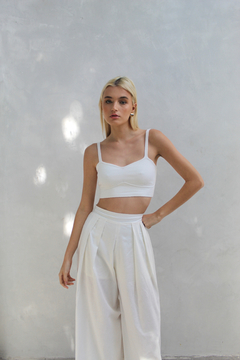 Top tricot costura busto - off white na internet