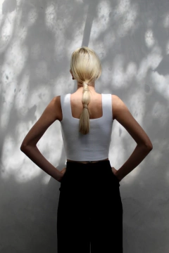 Top reto tricot - off white na internet
