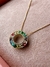 Colar Mandala Pedras Fusion e Zircônias Banho Ouro 18k