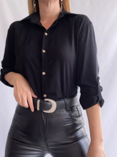 Camisa Lino Manga Larga Lisa Mujer Entallada Premium (470) - BAKMOR
