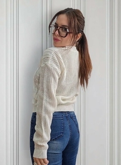 Saquito Cardigan Liso Hilo Tejido Mujer Trenzado (619) - tienda online
