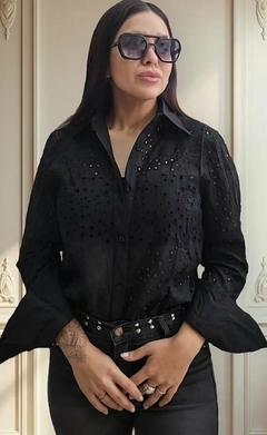 Camisa Broderie Importada Mujer Manga Larga Premium Calada (621) - tienda online