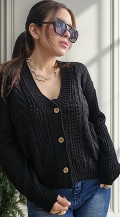 Saquito Cardigan Liso Hilo Tejido Mujer Trenzado (619) - BAKMOR