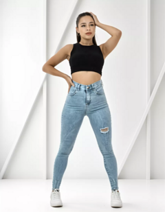 Pantalon Jean Mujer Elastizado Tiro Alto Calidad Premium (27)