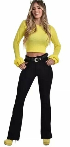 Pantalon Jean Mujer Oxford Elastizado Tiro Alto Premium (40) en internet