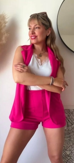 Conjunto Sastrero Verano Creppe Chaleco Y Short Mujer (519) - tienda online
