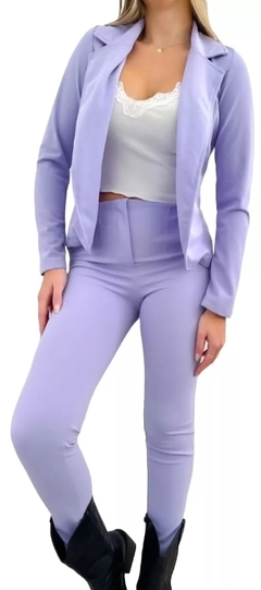 Traje Sastrero Blazer Y Pantalon Tiro Alto Creppe 2 Piezas (260) en internet