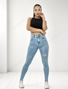 Pantalon Jean Mujer Elastizado Tiro Alto Calidad Premium (27) - tienda online