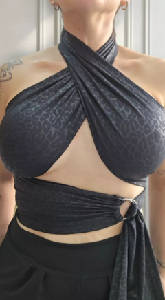 Top Mil Usos Con Argolla Lycra Premium Dama Noche Infinito (72) - BAKMOR